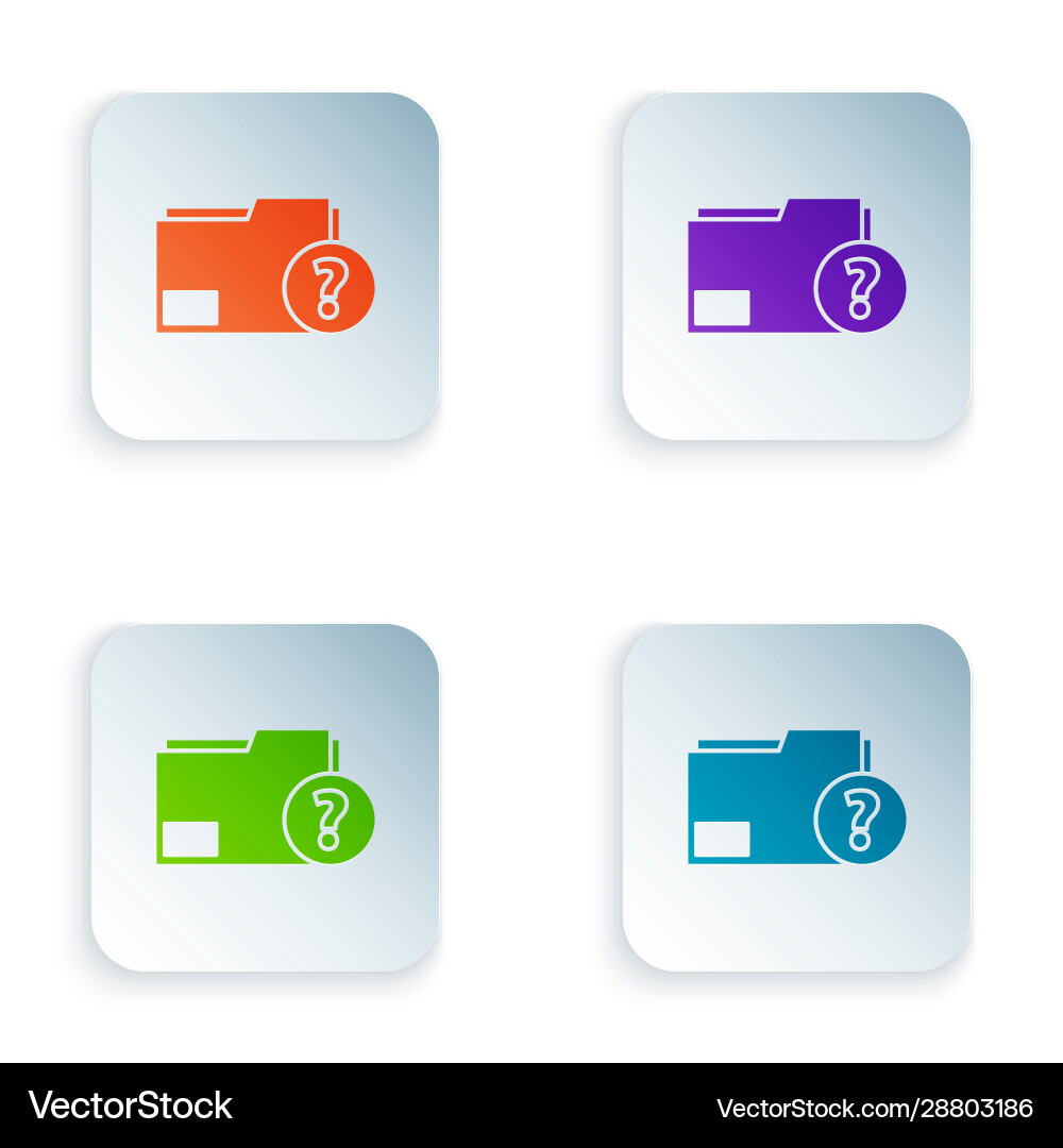 Color unknown document folder icon isolated Color unknown document folder icon isolated vector image