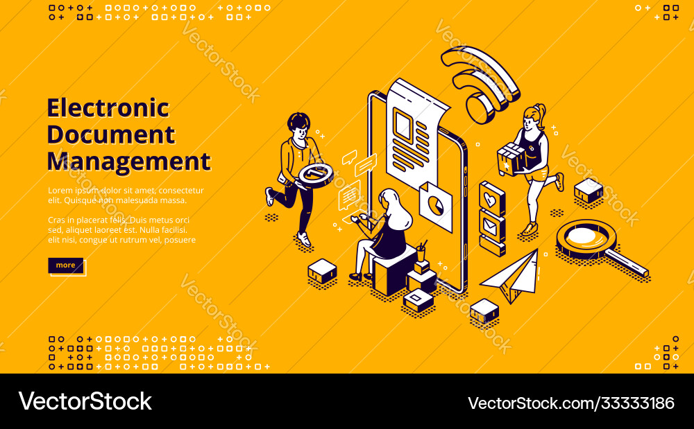 Digital Document Management Solution vector image