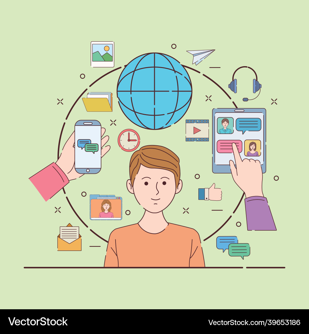 Digital work with user vector image