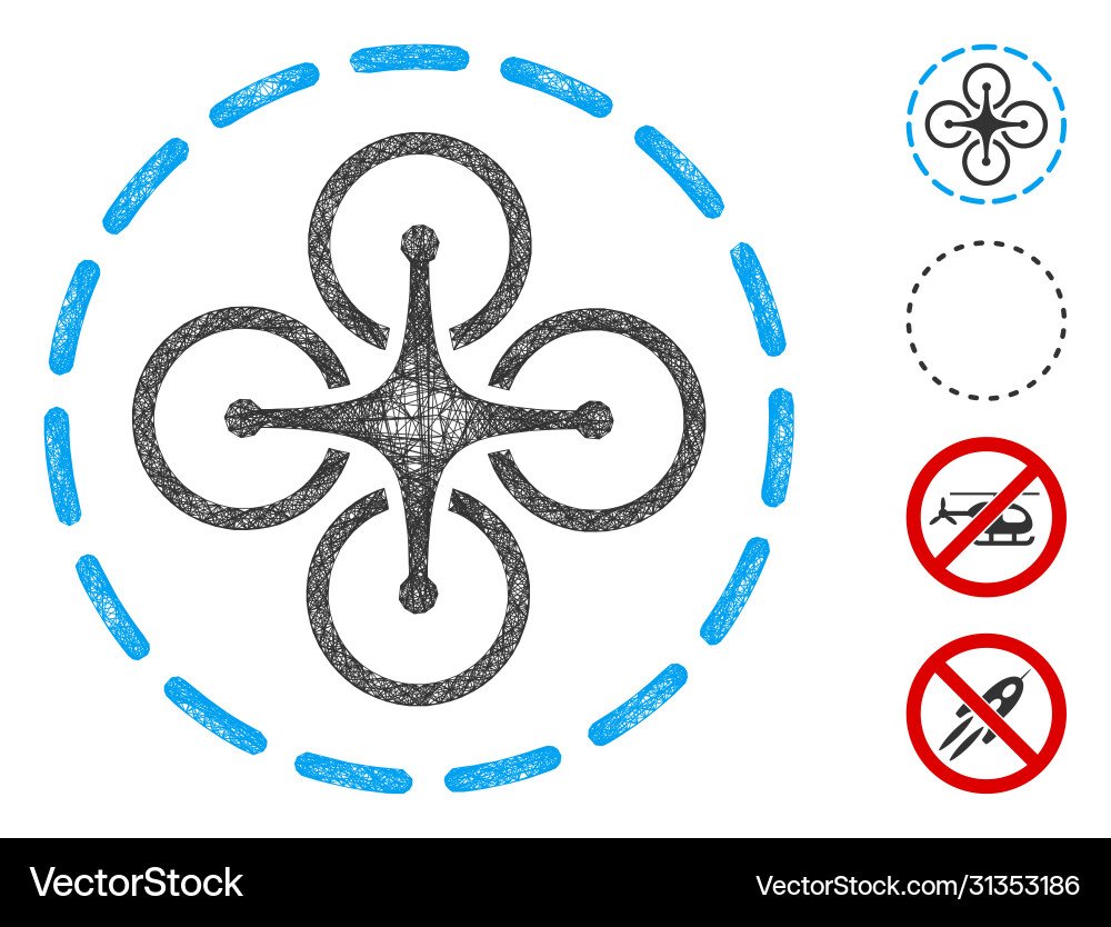 Drone flight web mesh Drone flight web mesh vector image