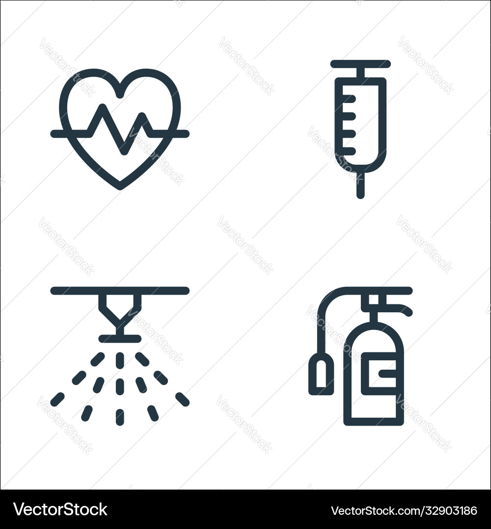 Emergencies line icons linear set quality Vector Image
