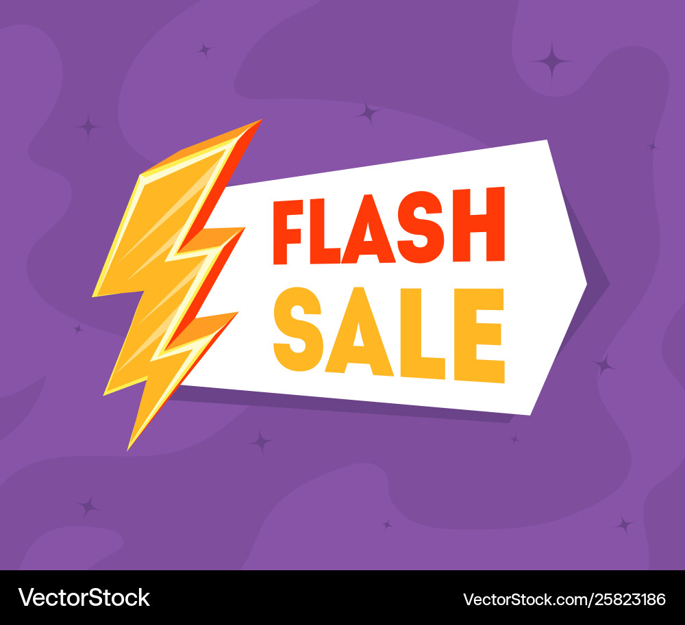 Flash-Verkauf Banner Vorlage mit goldenem Donner Flash-Verkauf Banner Vorlage mit goldenem Donner vektorbild