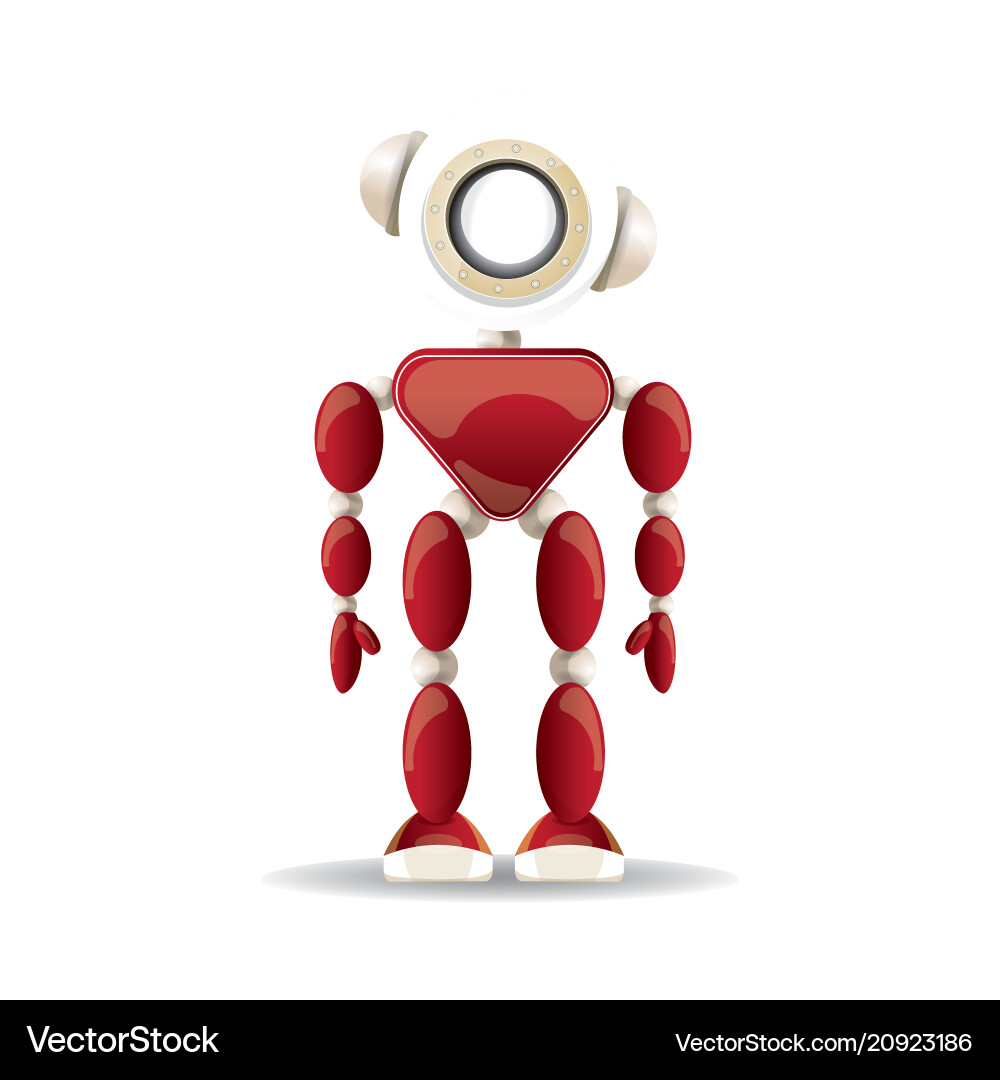 Friendly Red Robot Character vector image