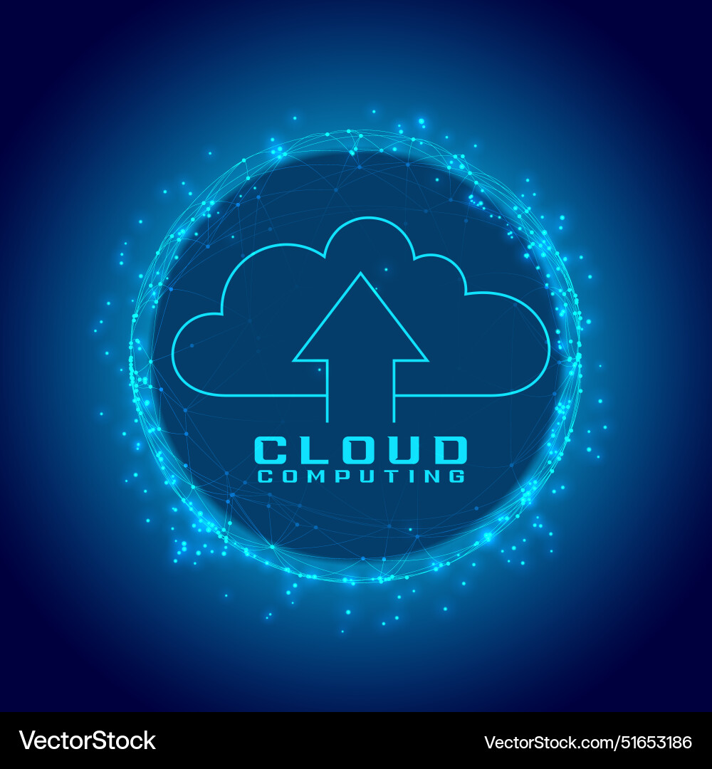 Futuristic techno cloud computing background vector image