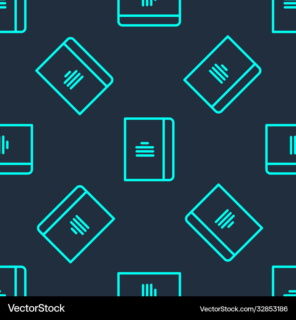 Green line notebook icon isolated seamless pattern Green line notebook icon isolated seamless pattern vector image
