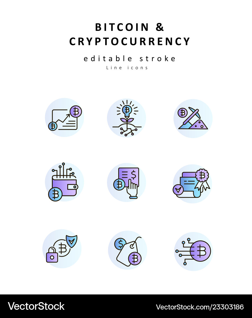 Icon and logo bitcoin cryptocurrency Icon and logo bitcoin cryptocurrency vector image
