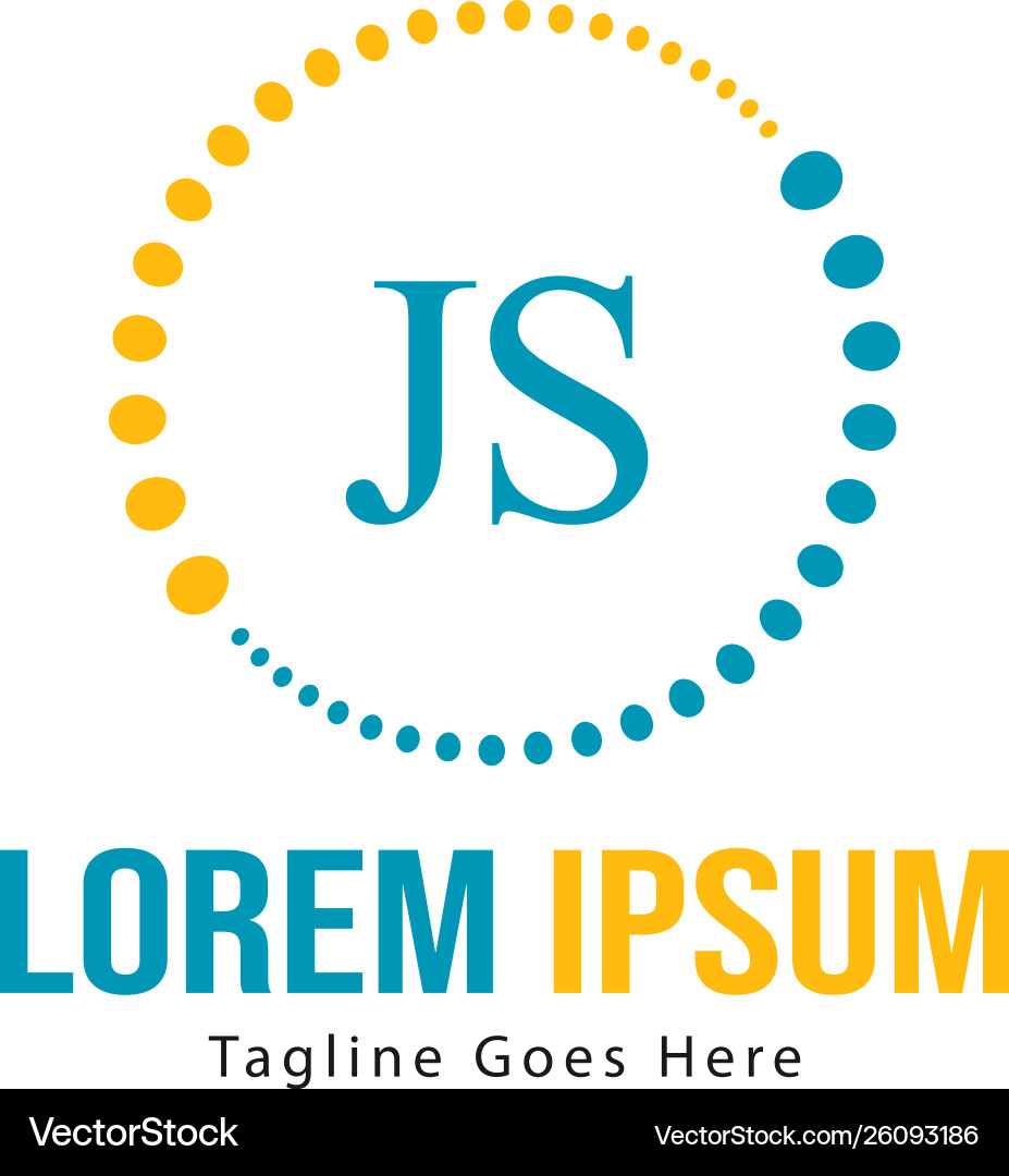 Initial js logo template with modern frame Initial js logo template with modern frame Vector Image