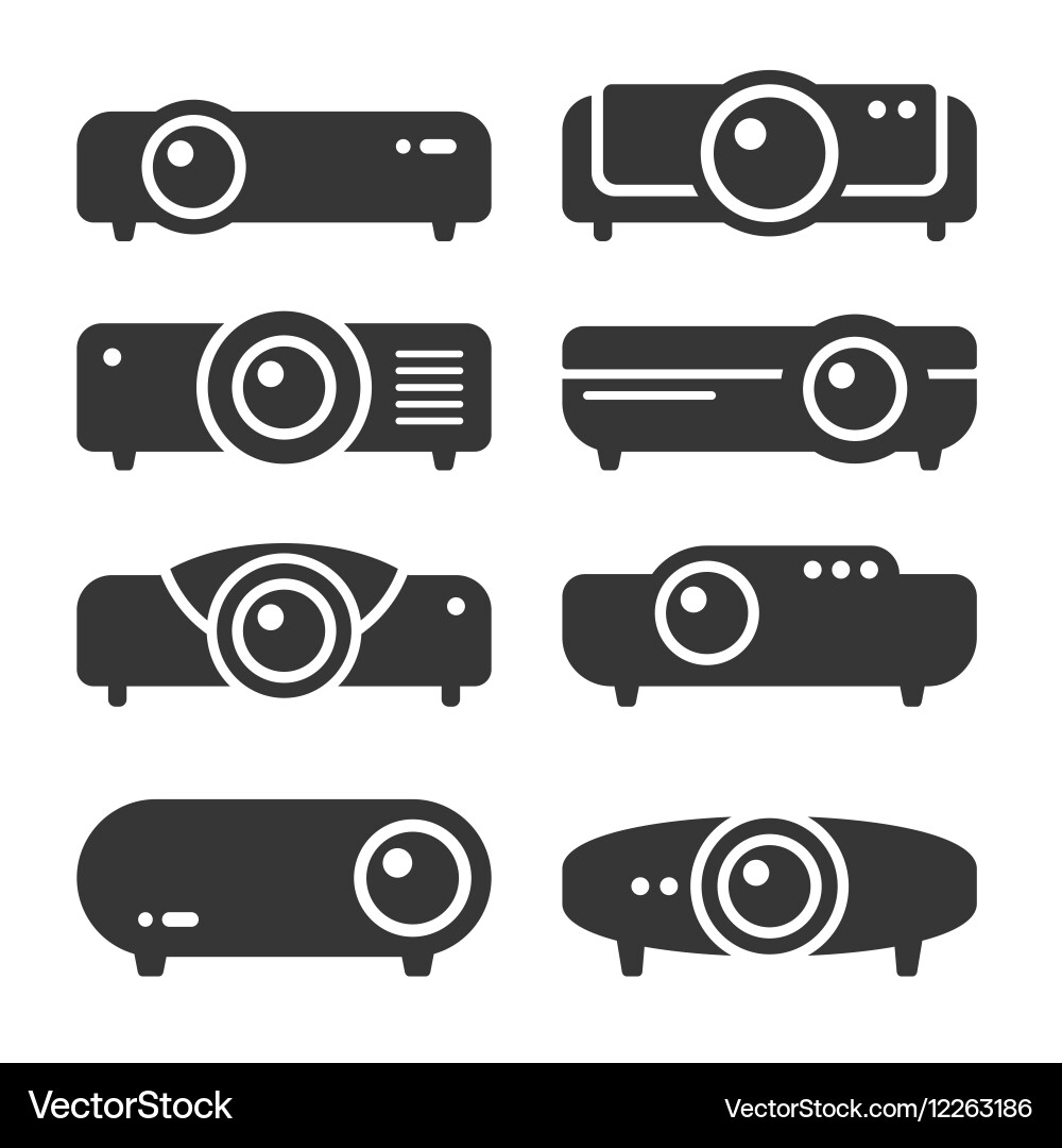 Modern Projector Icon Set Vector Image
