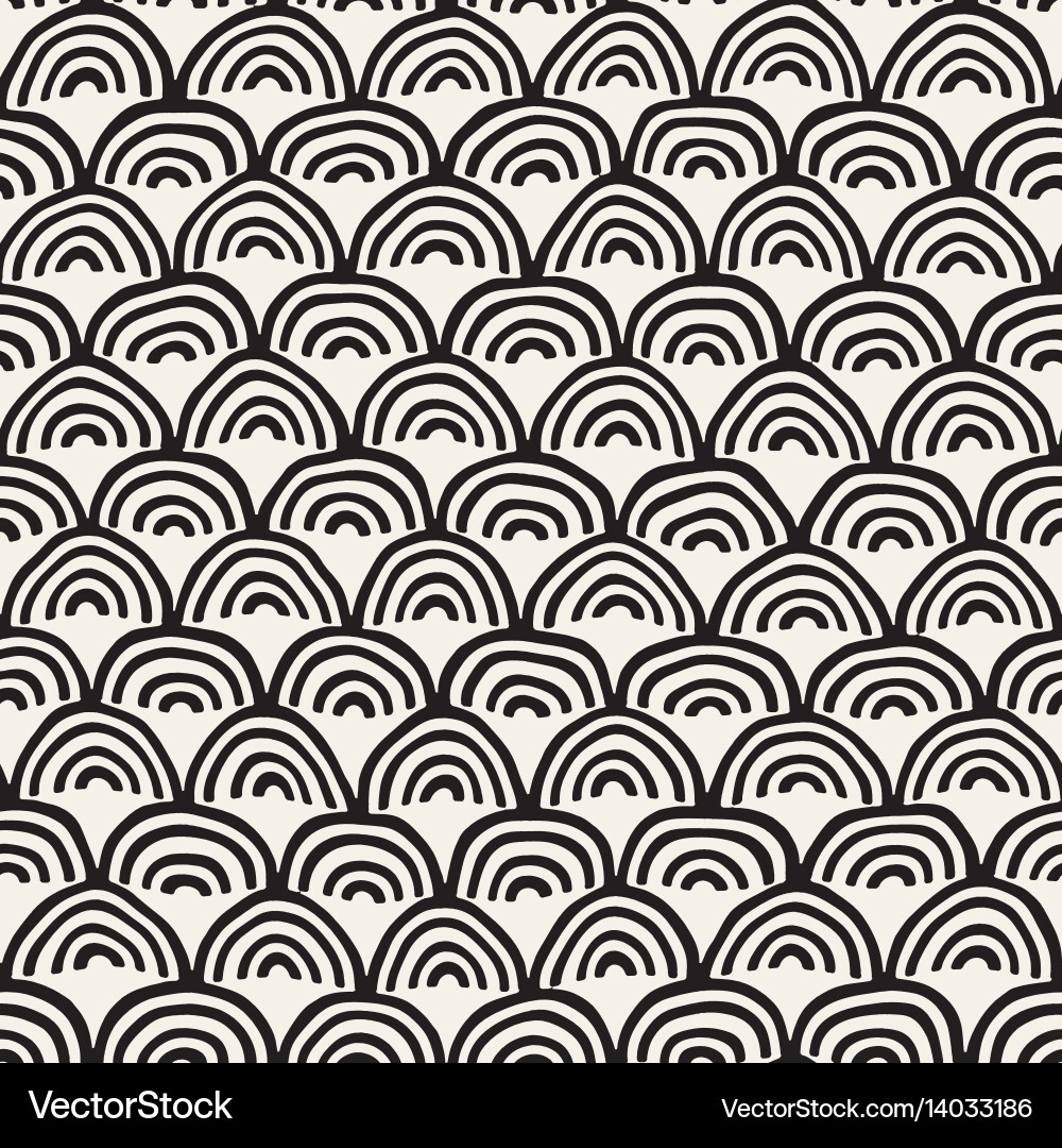 Monochrome minimalistic seamless pattern with arcs Vector Image