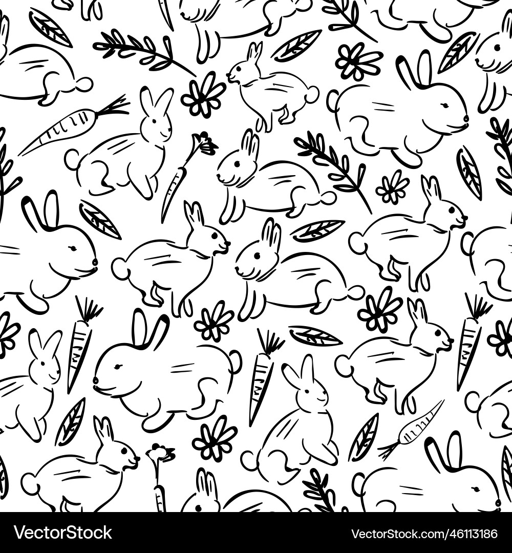 One continuous single line of rabbit carrot One continuous single line of rabbit carrot Vector Image