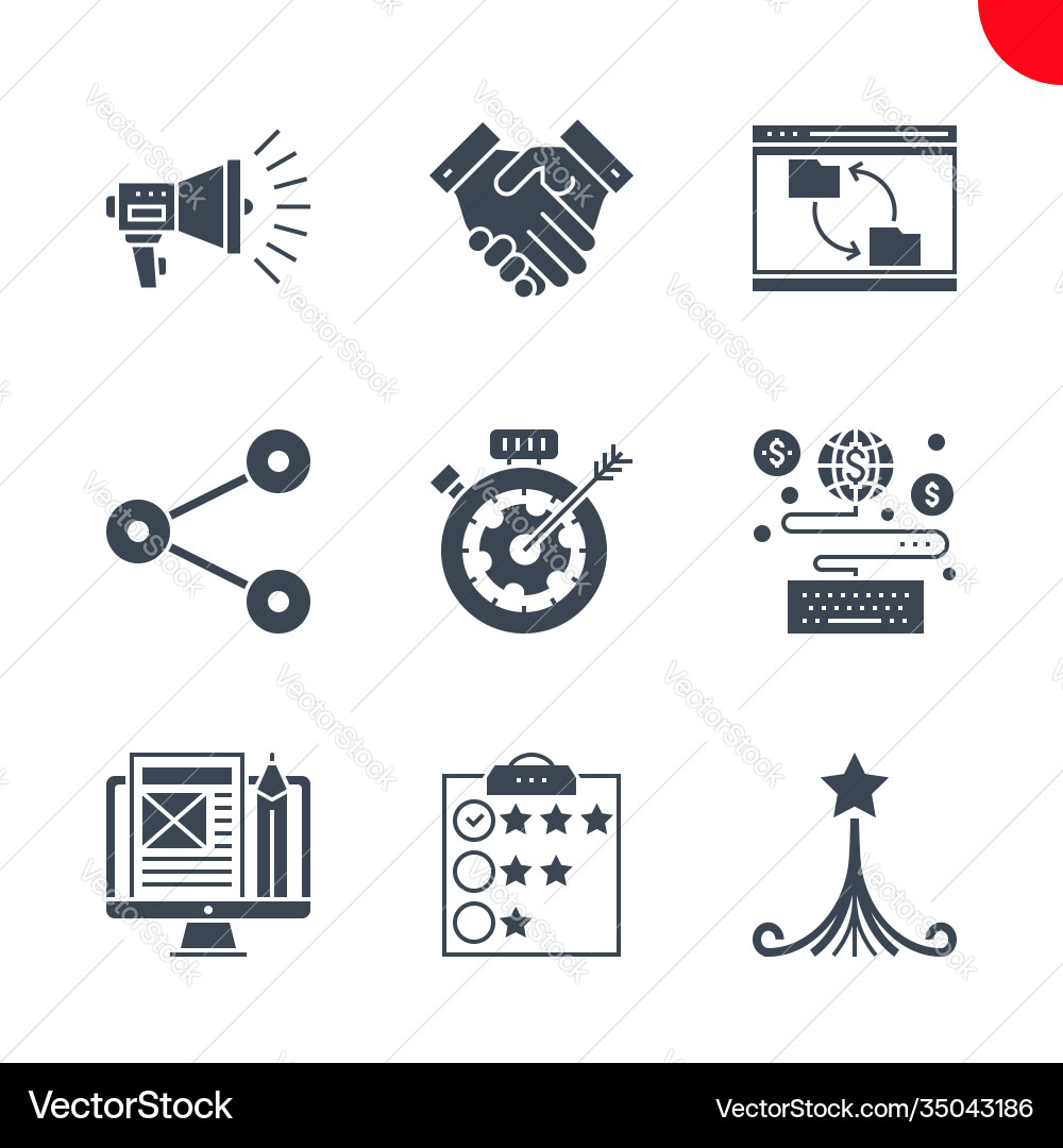 Seo and web opimization icons set Seo and web opimization icons set vector image