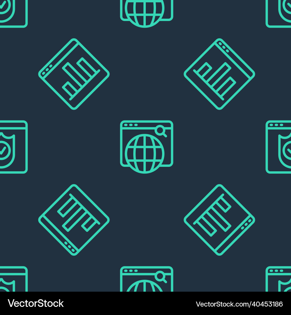 Set line search engine graph chart infographic Vector Image