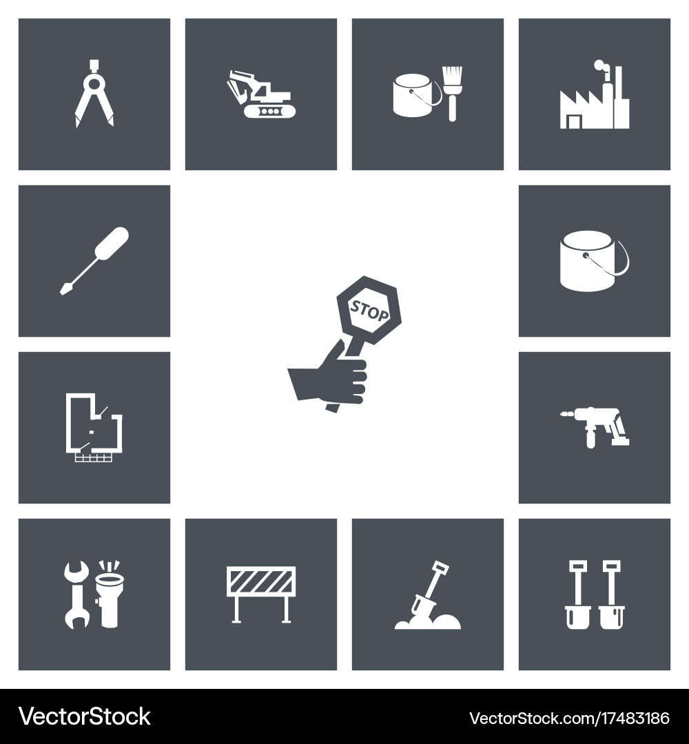Set of 13 editable structure icons includes vector image