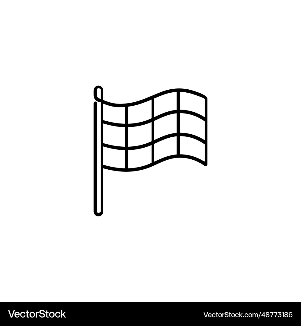 Soccer flag line style icon design Vector Image