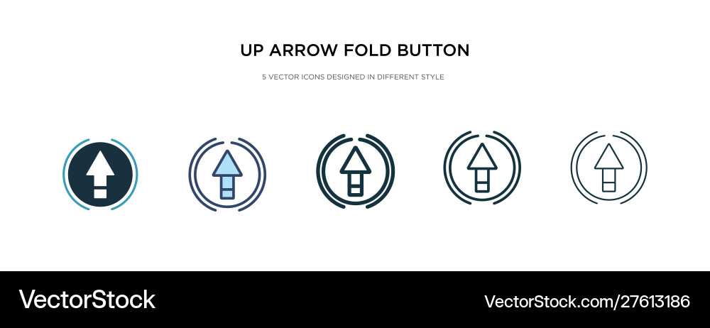 Up arrow fold button icon in different style two Up arrow fold button icon in different style two vector image