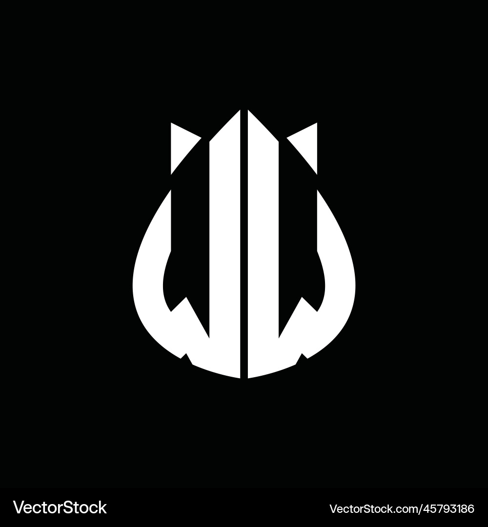 Ww logo monogram drops crown shape images design Ww logo monogram drops crown shape images design Vector Image