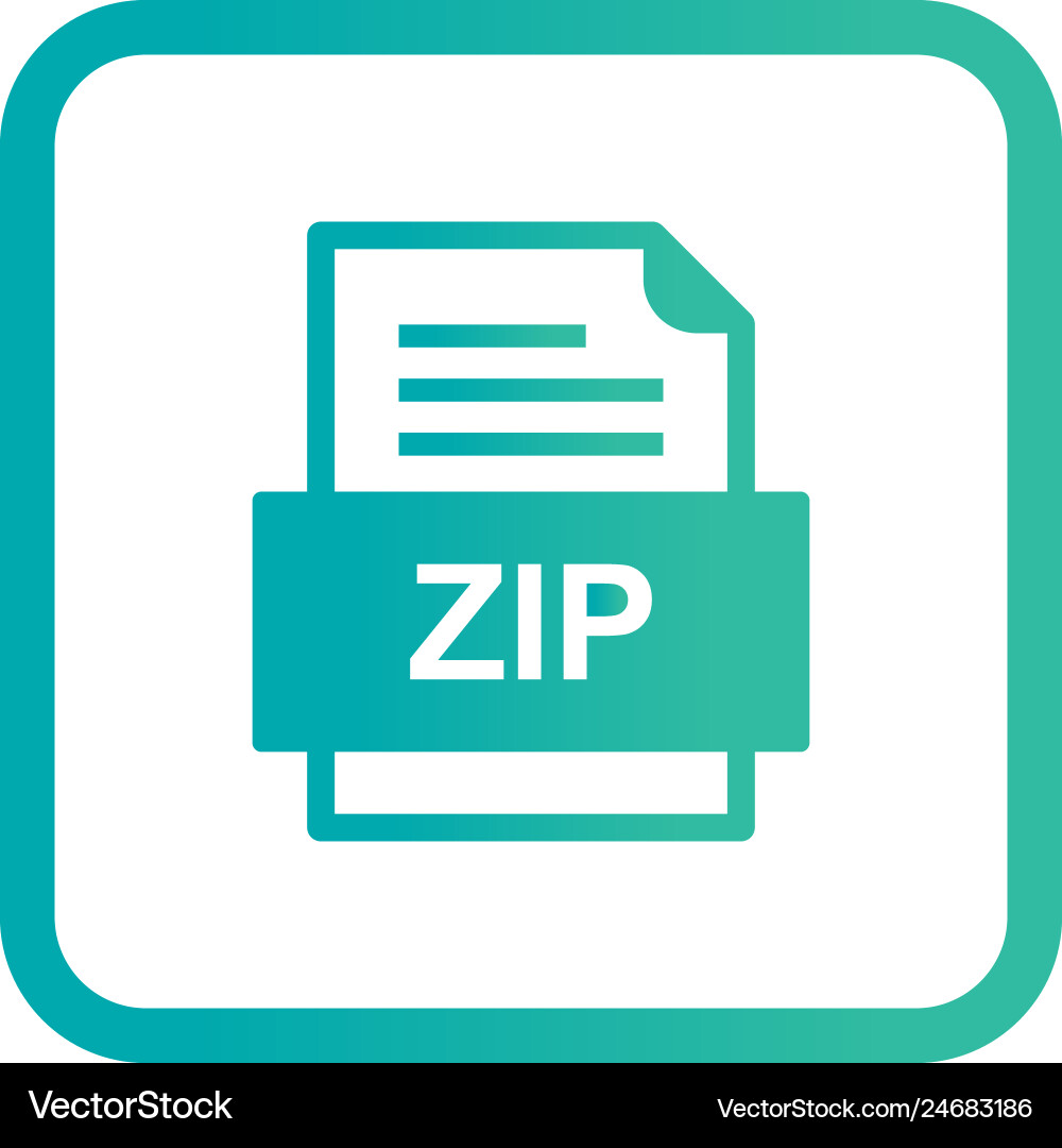 Zip file document icon vector image