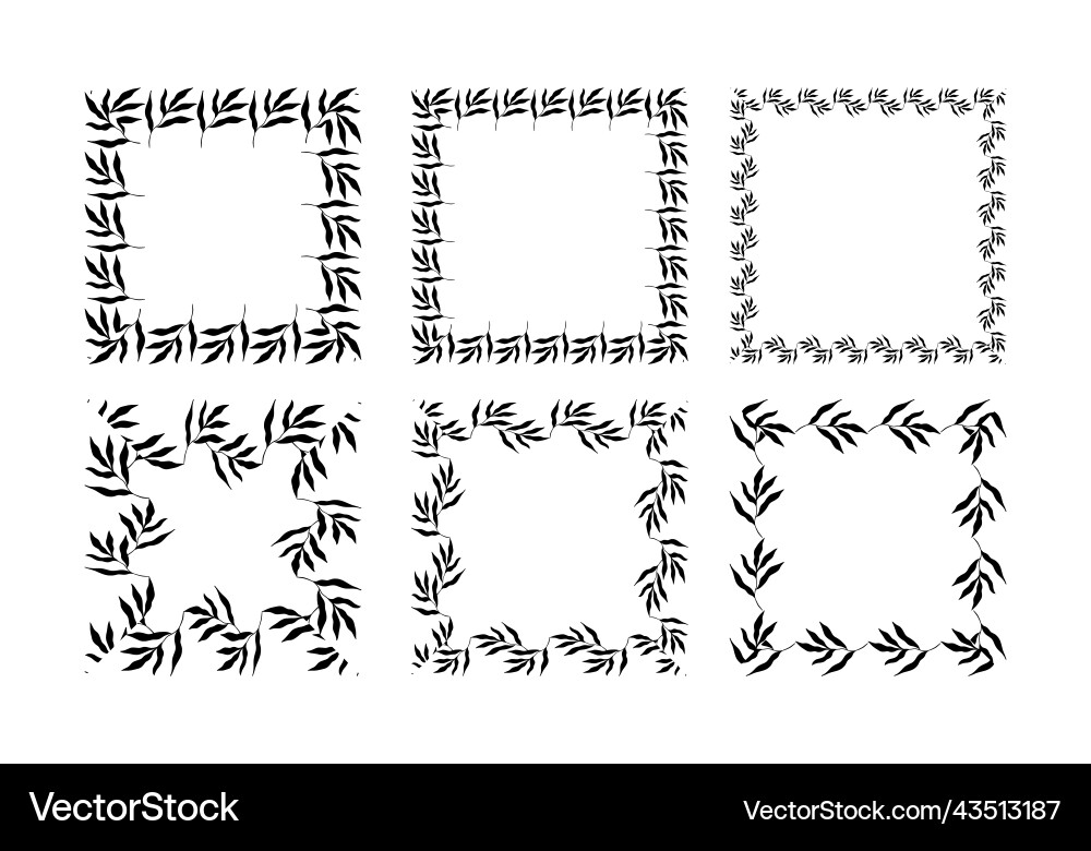 Big set of various botanical frames Big set of various botanical frames vector image