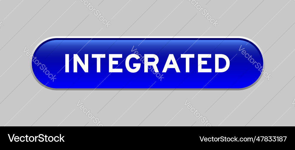 Blue color capsule shape button with word Blue color capsule shape button with word vector image