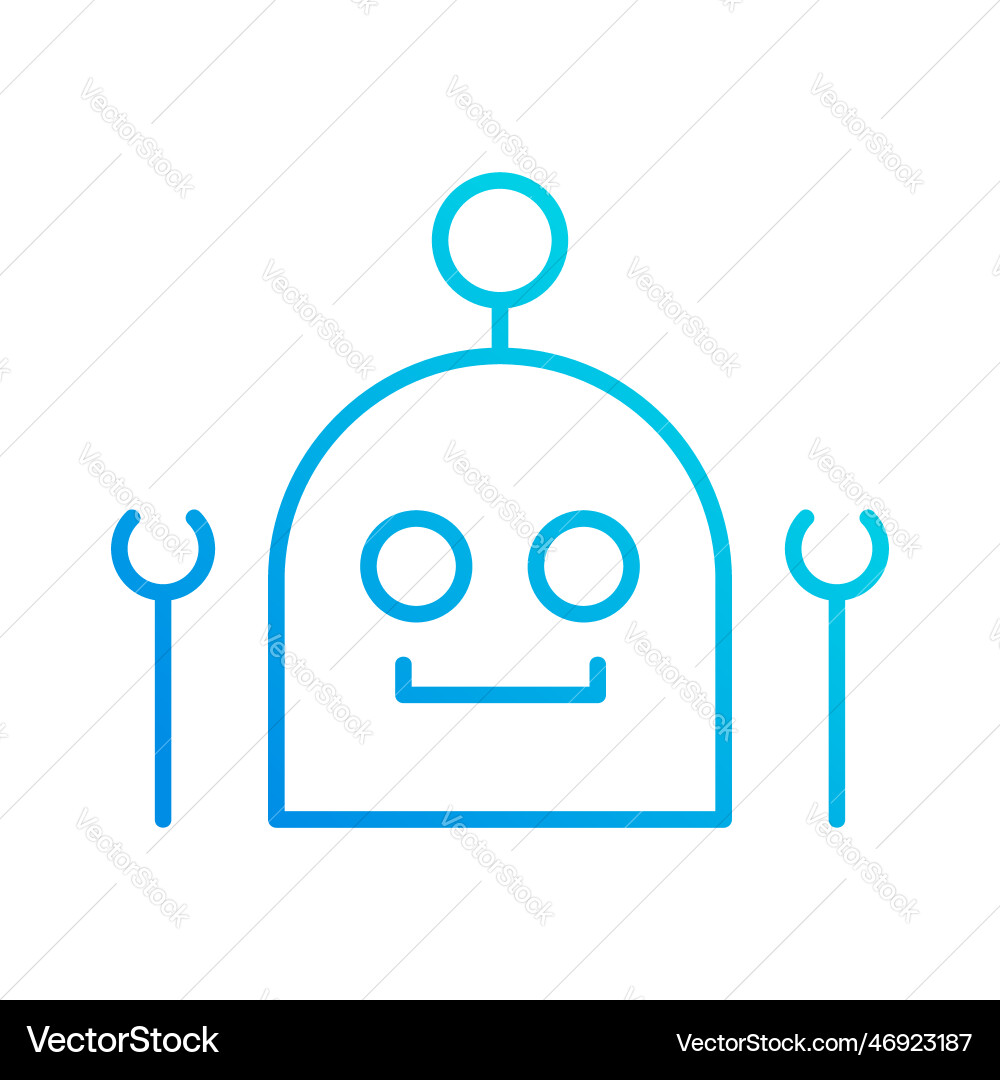 Bot system automation gradient outline icon vector image