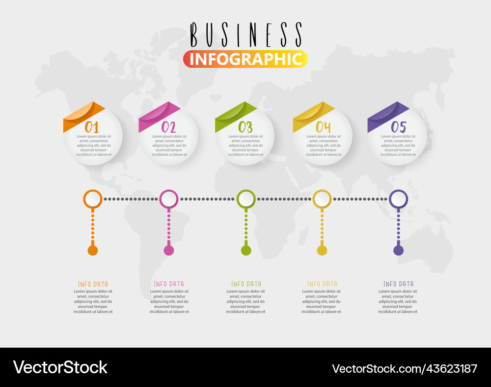 Business data visualization process chart Business data visualization process chart vector image