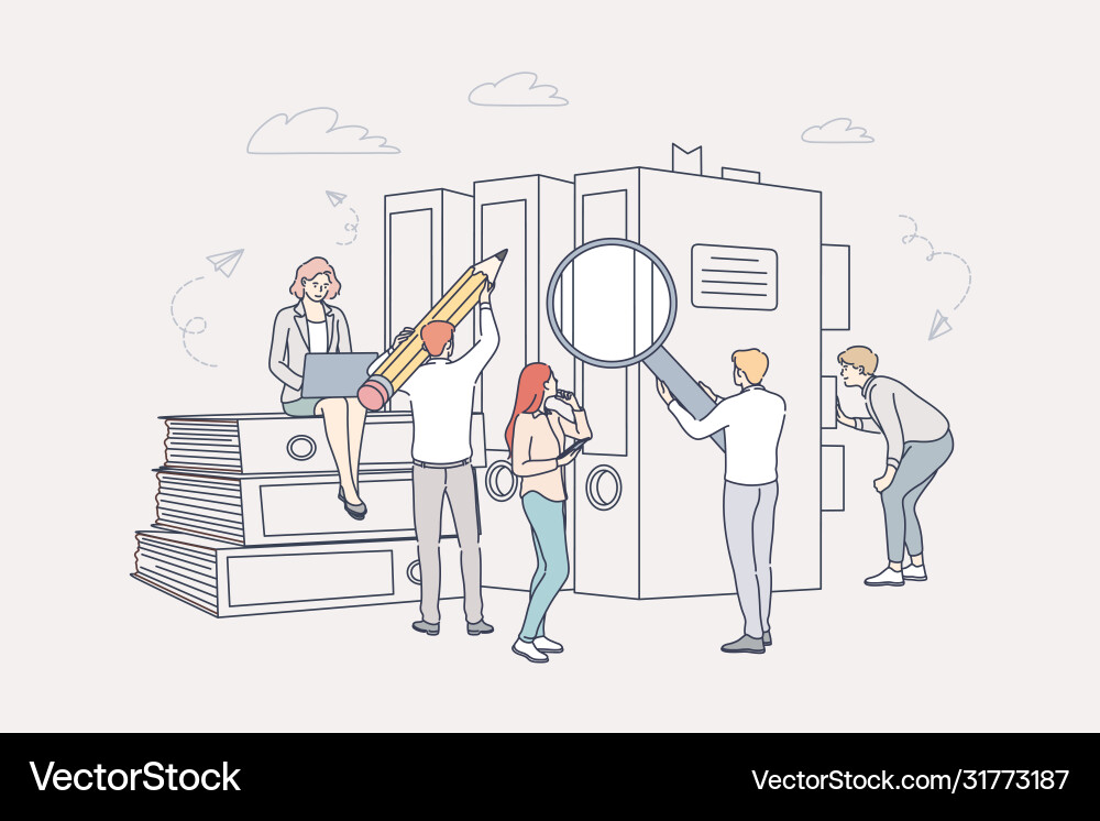 Business Teamwork & Documentation Vector Image