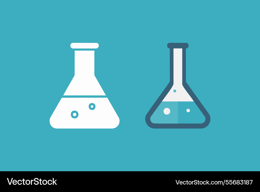 Clean laboratory flask icon vector image
