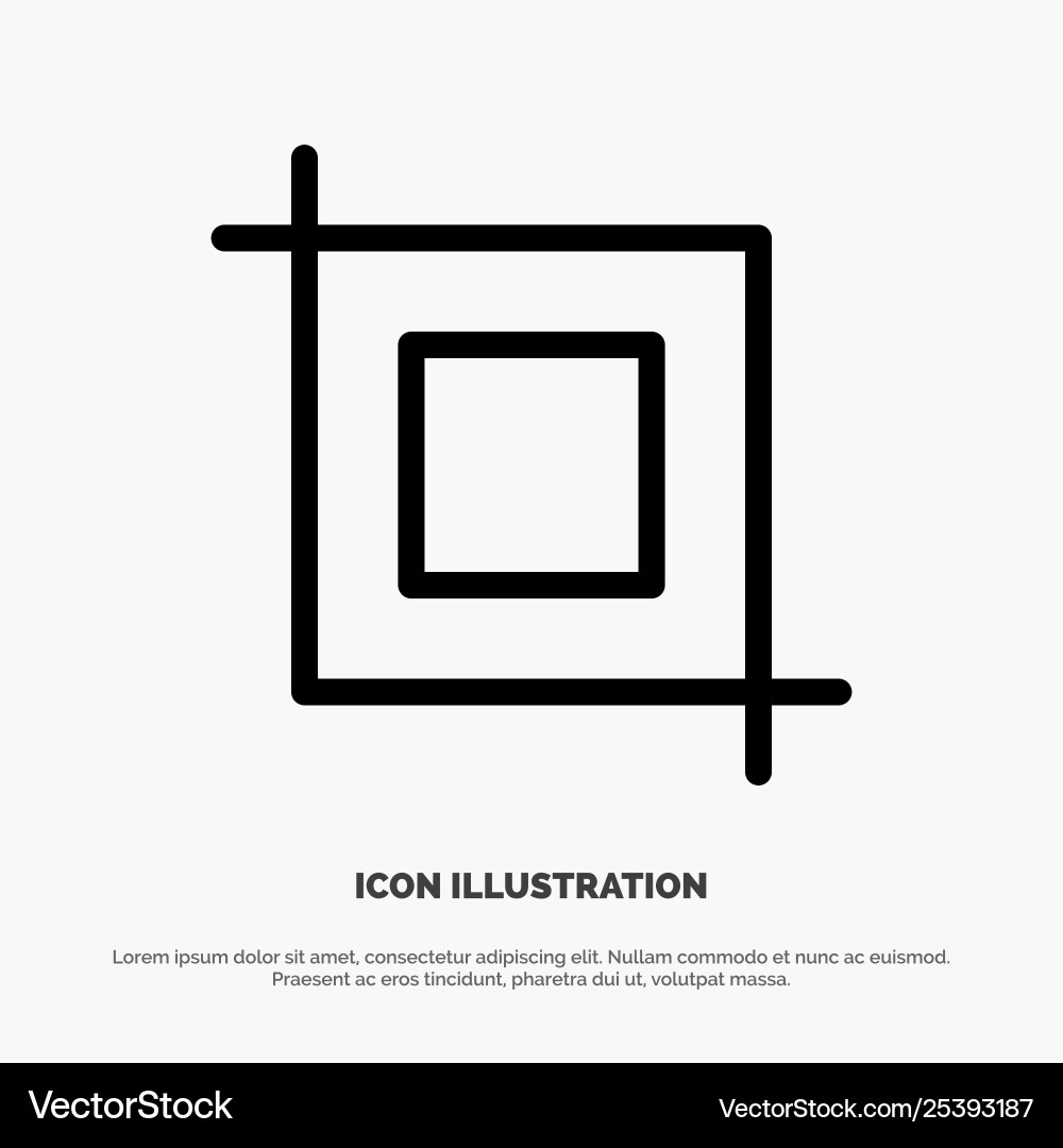 Crop tool transform line icon Crop tool transform line icon vector image