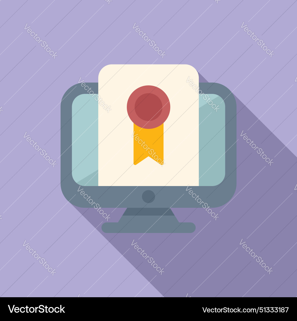 Digital certificate icon on desktop display Digital certificate icon on desktop display vector image