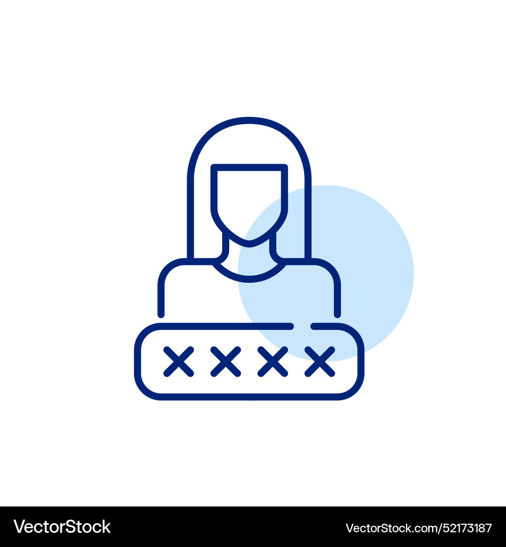 Female user avatar and password input box secure Female user avatar and password input box secure vector image