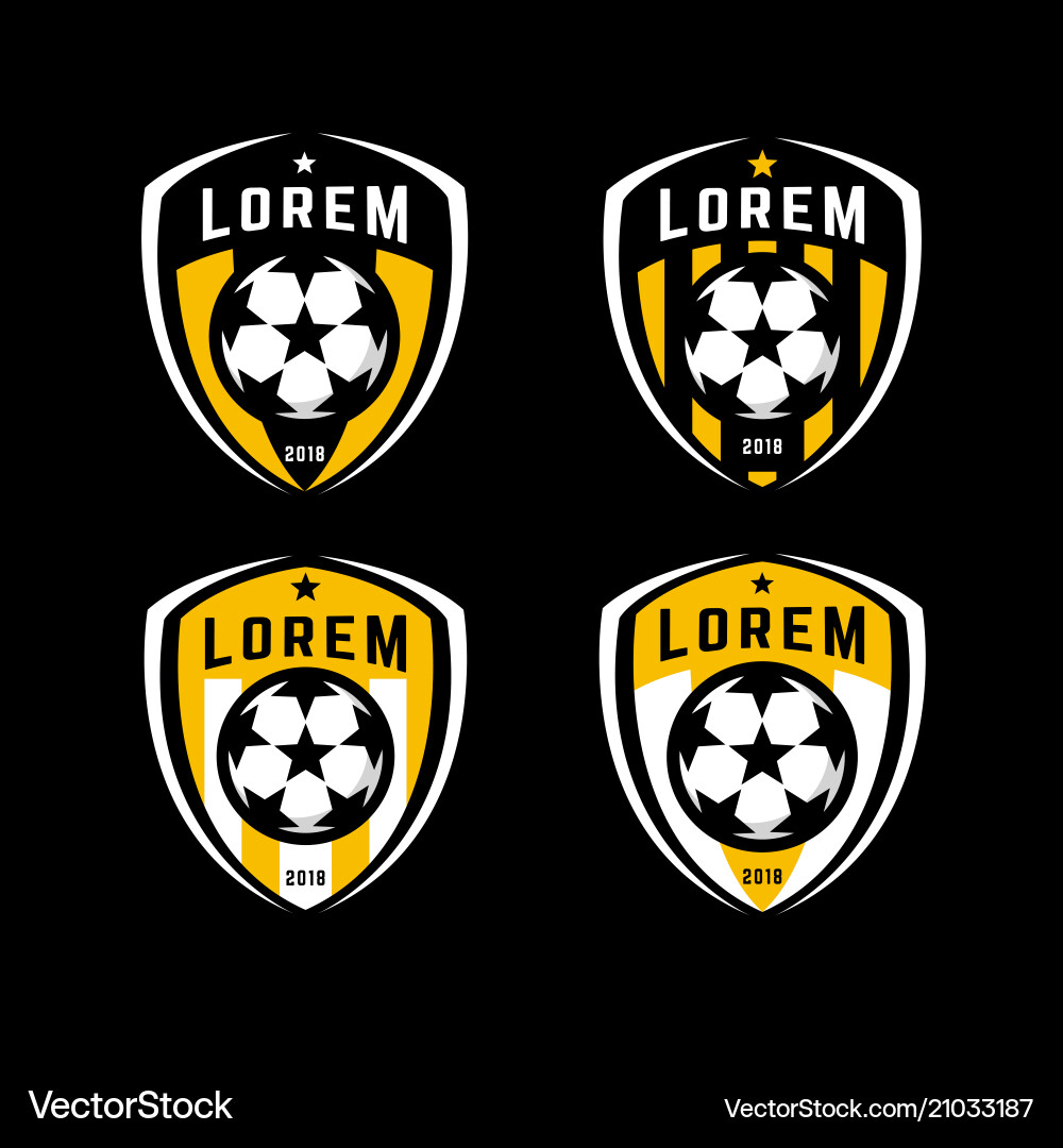 Football Badge Set - Sports Logo Collection Vector Image
