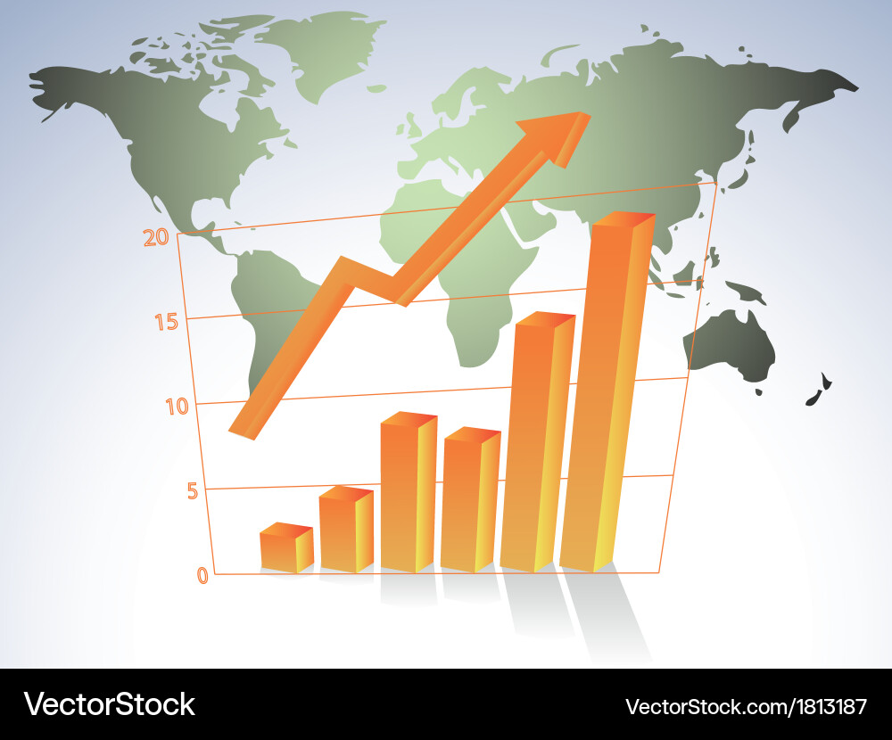 Global Market Analysis with Graph Vector Image
