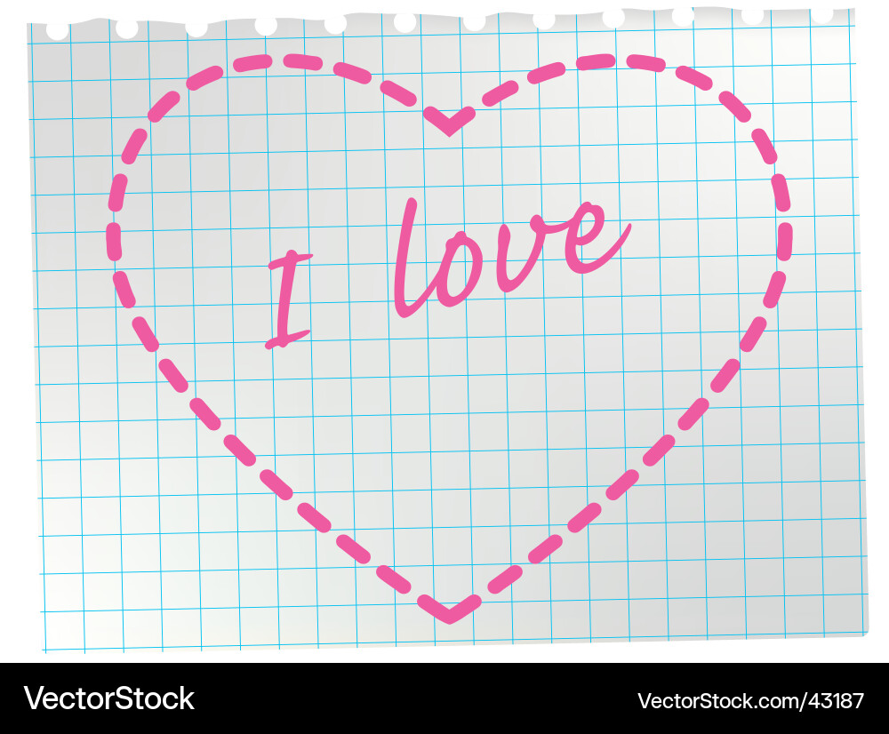 Heart on notepad Vector Image