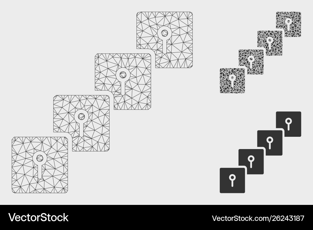 Locker blockchain mesh carcass model Locker blockchain mesh carcass model vector image