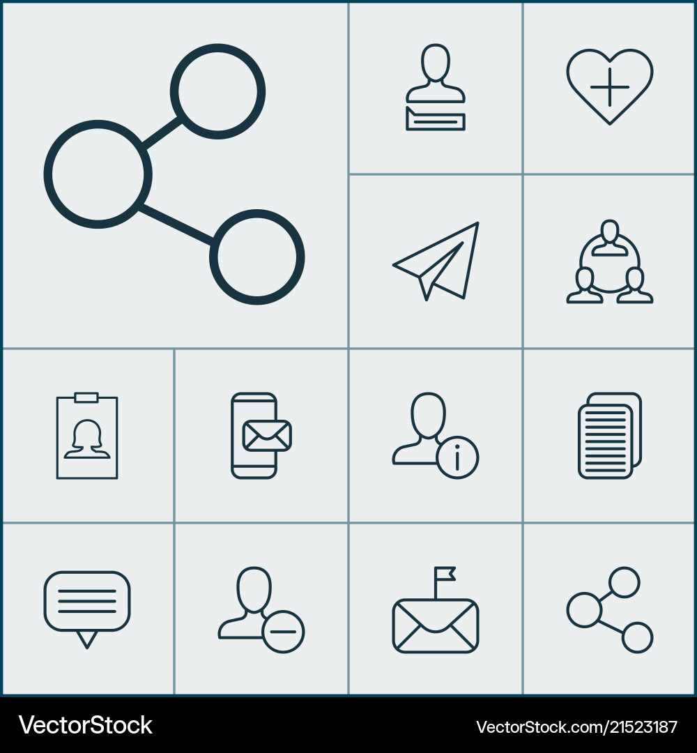 Network icons set with connect information group Vector Image