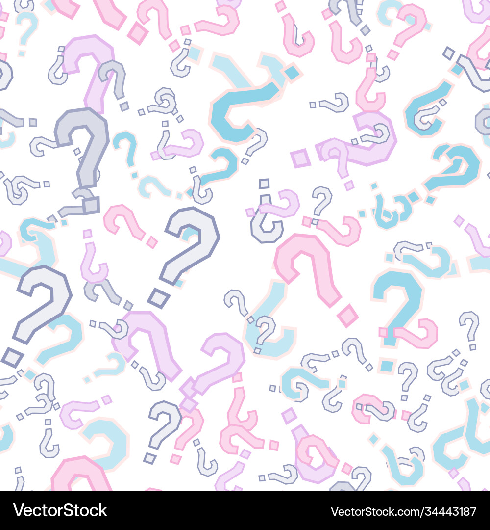Quiz seamless pattern question marks doubt faq vector image