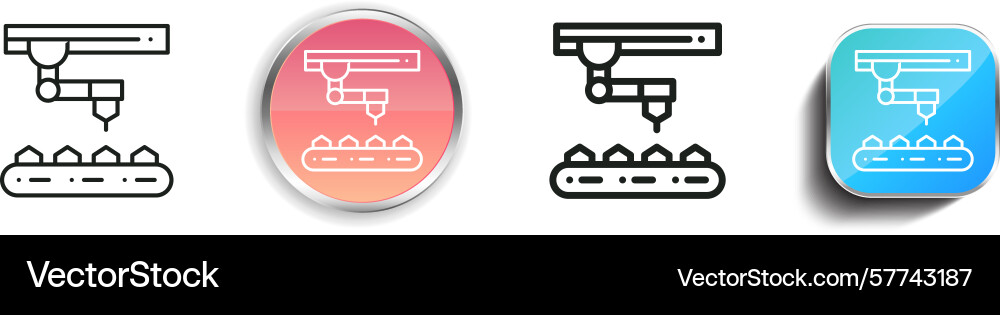 Robot arm icon thin linear regular and button vector image