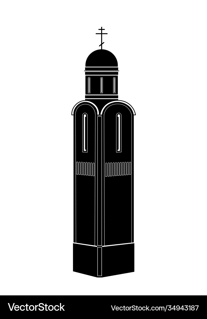 Schwarze Silhouette russische alte orthodoxe Kirche Schwarze Silhouette russische alte orthodoxe Kirche vektorbild