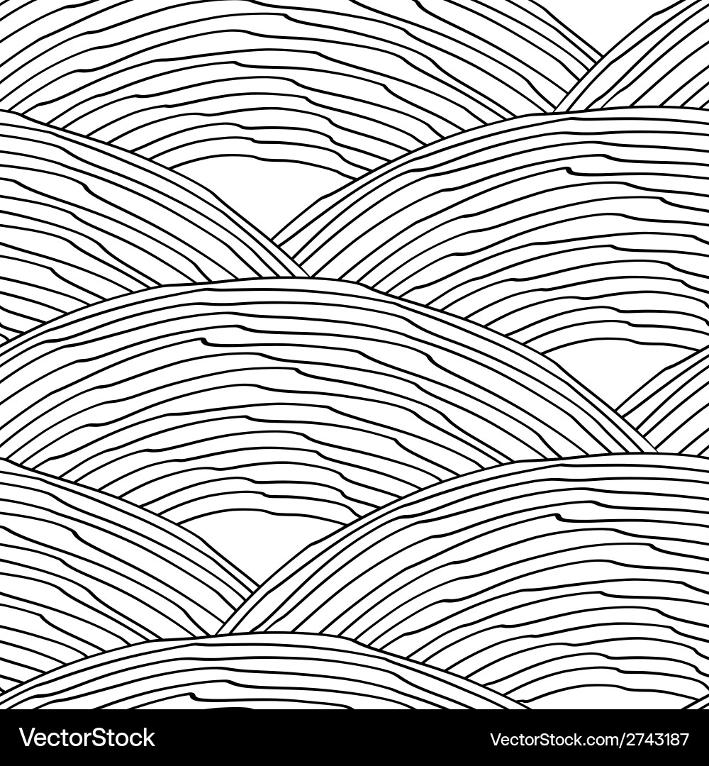 Seamless pattern with abstract doodle wavy scale Vector Image