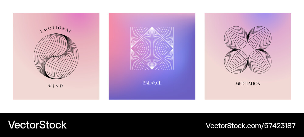 Set of linear design elements for logo templates vector image