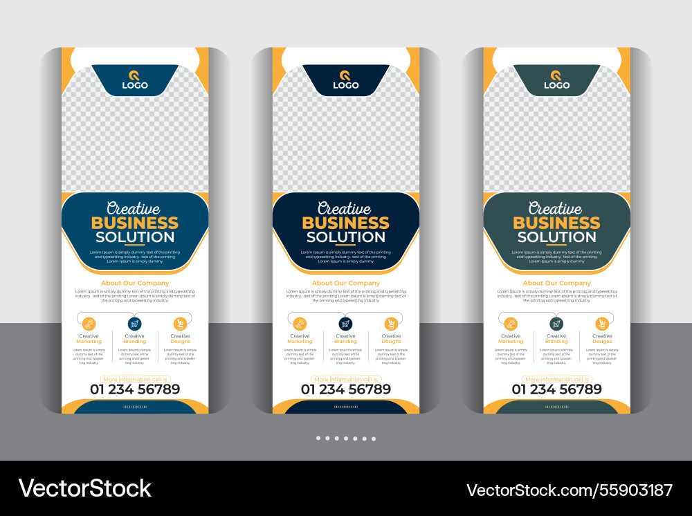 Unique layout large size vertical display banner vector image
