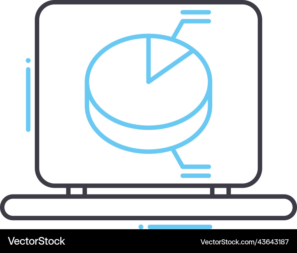 Web traffic analytics line icon outline symbol Web traffic analytics line icon outline symbol vector image