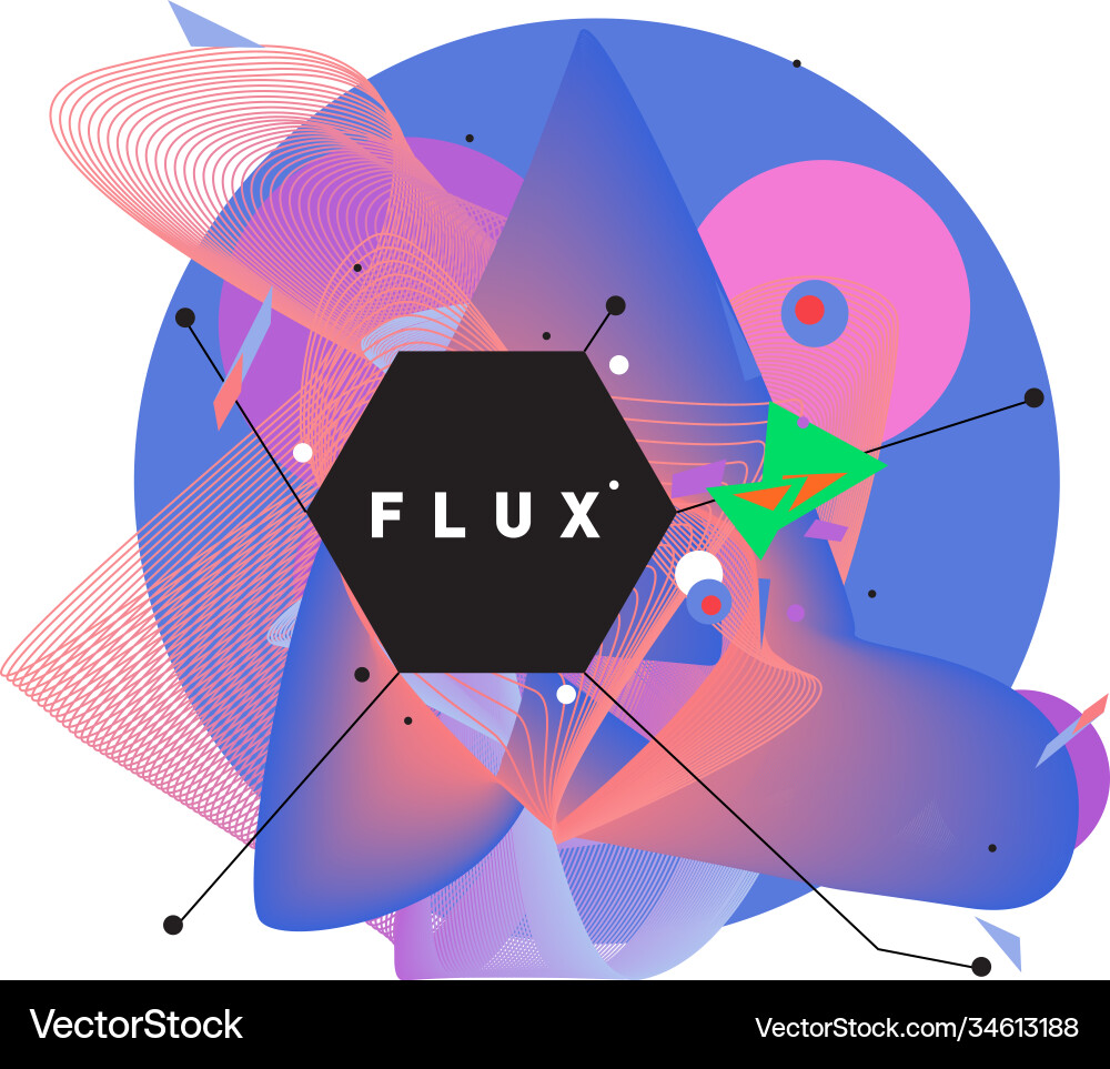 3d colorful wave background dynamic flux effect Vector Image