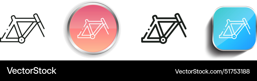 Bicycle icon thin linear regular and button style vector image