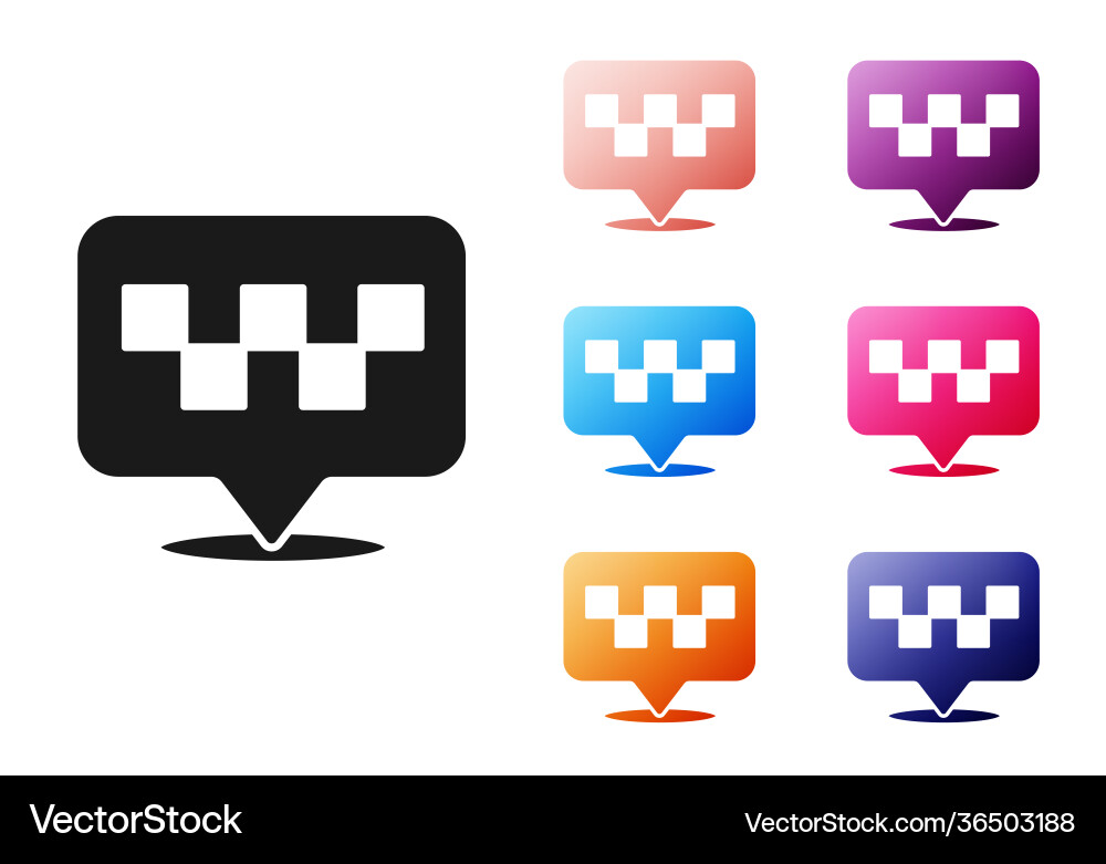 Black map pointer with taxi icon isolated on white Black map pointer with taxi icon isolated on white vector image