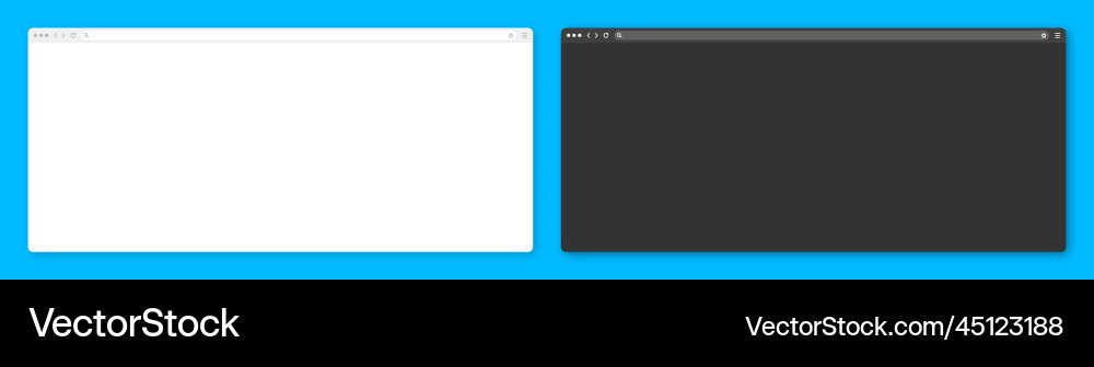 Blank web browser window with toolbar and search Blank web browser window with toolbar and search vector image