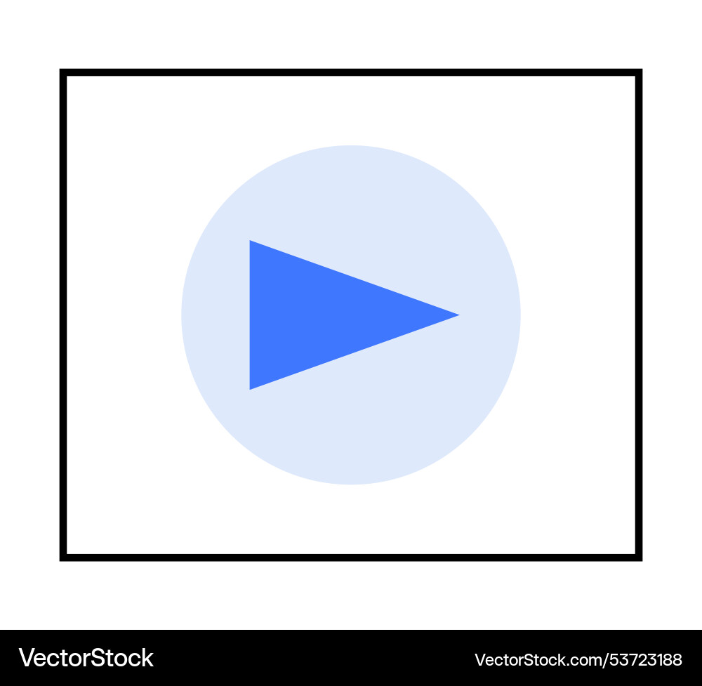 Blue play button inside circle with white Blue play button inside circle with white vector image