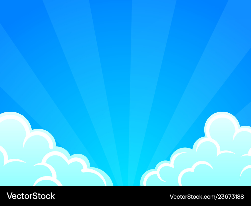 Blue Sky with White Clouds Vector Image