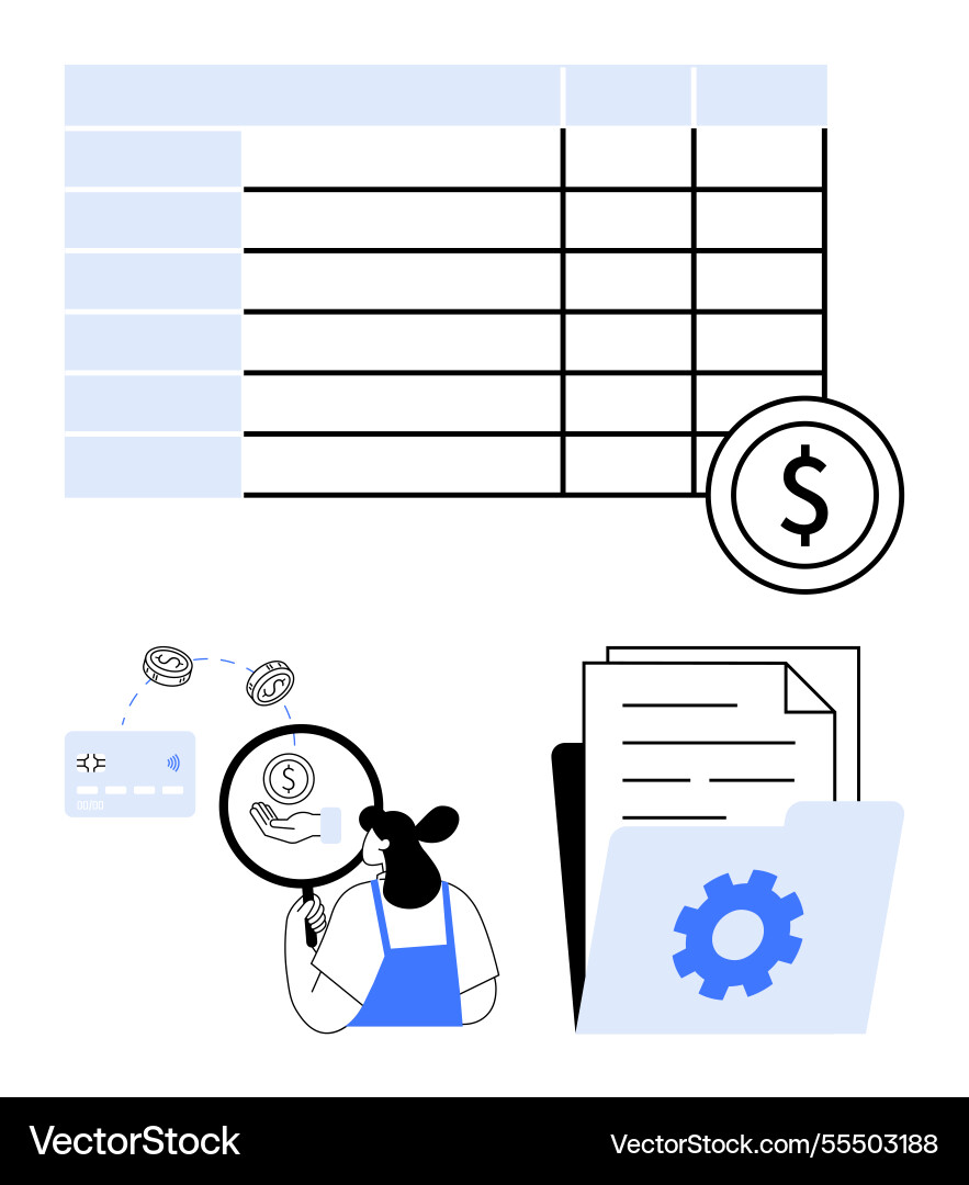 Financial planning and analysis using data sheets Financial planning and analysis using data sheets Vector Image