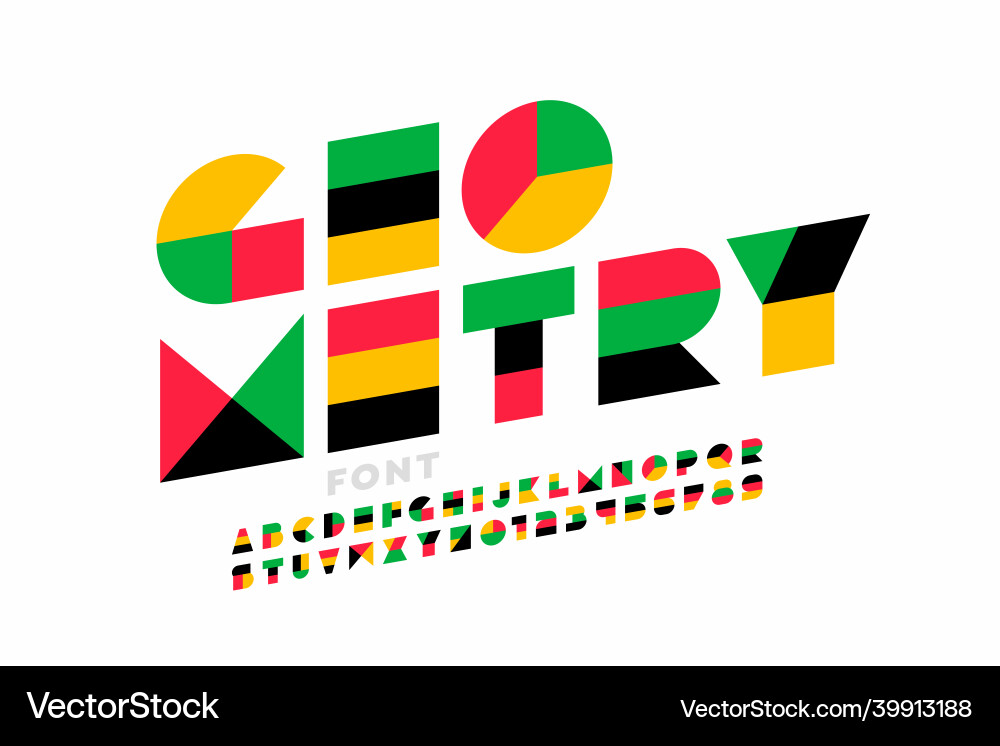 Geometrie Schriftart Geometrie Schriftart vektorbild